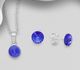 Sparkle by 7K - 925 Sterling Silver Circle Push-Back Earrings & Pendant Decorated with Fine Austrian Crystals