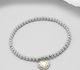 Sparkle by 7K - 925 Sterling Silver Ball Elastic Bracelet Featuring Heart Decorated with Fine Austrian Crystal