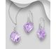 Sparkle by 7K - 925 Sterling Silver Hook Earrings & Pendant Decorated with CZ Simulated Diamonds and Fine Austrian Crystals