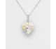 Sparkle by 7K - 925 Sterling Silver Heart Necklace Decorated with CZ Simulated Diamonds and Fine Austrian Crystal