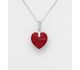 Sparkle by 7K - 925 Sterling Silver Heart Necklace Decorated with CZ Simulated Diamonds and Fine Austrian Crystal