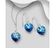 Sparkle by 7K - 925 Sterling Silver Heart Hook Earrings & Pendant Decorated with CZ Simulated Diamonds and Fine Austrian Crystals
