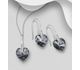 Sparkle by 7K - 925 Sterling Silver Heart Hook Earrings & Pendant Decorated with CZ Simulated Diamonds and Fine Austrian Crystals