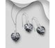 Sparkle by 7K - 925 Sterling Silver Heart Hook Earrings & Pendant Decorated with CZ Simulated Diamonds and Fine Austrian Crystals