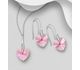 Sparkle by 7K - 925 Sterling Silver Heart Hook Earrings & Pendant Decorated with CZ Simulated Diamonds and Fine Austrian Crystals