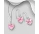 Sparkle by 7K - 925 Sterling Silver Heart Hook Earrings & Pendant Decorated with CZ Simulated Diamonds and Fine Austrian Crystals