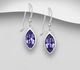 Sparkle by 7K - 925 Sterling Silver Hook Earrings Decorated with Fine Austrian Crystals