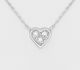 Sparkle by 7K - 925 Sterling Silver Heart Necklace, Decorated with Various Fine Austrian Crystals