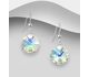 Sparkle by 7K - 925 Sterling Silver Hook Earrings, Decorated with Fine Austrian Crystal