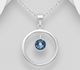 Sparkle by 7K - 925 Sterling Silver Circle Solitaire Pendant, Decorated with Various Fine Austrian Crystals