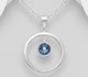 Sparkle by 7K - 925 Sterling Silver Circle Solitaire Pendant, Decorated with Various Fine Austrian Crystals