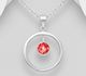 Sparkle by 7K - 925 Sterling Silver Circle Solitaire Pendant, Decorated with Various Fine Austrian Crystals