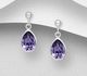 Sparkle by 7K - 925 Sterling Silver Push-Back Earrings Decorated with Fine Austrian Crystal