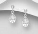 Sparkle by 7K - 925 Sterling Silver Push-Back Earrings Decorated with Fine Austrian Crystal