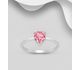 Sparkle by 7K - 925 Sterling Silver Heart Ring Decorated with Fine Austrian Crystal
