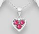 Sparkle by 7K - 925 Sterling Silver Heart Pendant, Decorated with Various Fine Austrian Crystal