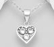 Sparkle by 7K - 925 Sterling Silver Heart Pendant, Decorated with Various Fine Austrian Crystal