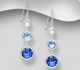 Sparkle by 7K - 925 Sterling Silver Hook Earrings Decorated with Fine Austrian Crystals