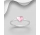 Sparkle by 7K - 925 Sterling Silver Heart Ring Decorated with Fine Austrian Crystal