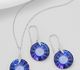 Sparkle by 7K - 925 Sterling Silver Hook Earrings & Pendant Decorated with CZ Simulated Diamonds and Fine Austrian Crystals