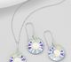 Sparkle by 7K - 925 Sterling Silver Hook Earrings & Pendant Decorated with CZ Simulated Diamonds and Fine Austrian Crystals