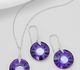 Sparkle by 7K - 925 Sterling Silver Hook Earrings & Pendant Decorated with CZ Simulated Diamonds and Fine Austrian Crystals