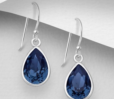 Malın səhifəsinə keç Sparkle by 7K - 925 Sterling Silver Hook Earrings Decorated with Fine Austrian Crystals