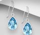 Sparkle by 7K - 925 Sterling Silver Hook Earrings Decorated with Fine Austrian Crystals