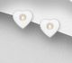Sparkle by 7K - 925 Sterling Silver Heart Push-Back Earrings, Decorated with Various Fine Austrian Crystals