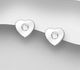 Sparkle by 7K - 925 Sterling Silver Heart Push-Back Earrings, Decorated with Various Fine Austrian Crystals