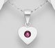 Sparkle by 7K - 925 Sterling Silver Heart Pendant, Decorated with Various Fine Austrian Crystals