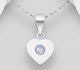Sparkle by 7K - 925 Sterling Silver Heart Pendant, Decorated with Various Fine Austrian Crystals
