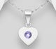 Sparkle by 7K - 925 Sterling Silver Heart Pendant, Decorated with Various Fine Austrian Crystals