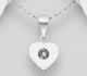 Sparkle by 7K - 925 Sterling Silver Heart Pendant, Decorated with Various Fine Austrian Crystals