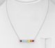 Sparkle by 7K - 925 Sterling Silver Bar Necklace, Decorated with Various Fine Austrian Crystals, Crystal Colors may Vary.