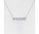 Sparkle by 7K - 925 Sterling Silver Bar Necklace, Decorated with Various Fine Austrian Crystals, Crystal Colors may Vary.