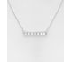 Sparkle by 7K - 925 Sterling Silver Bar Necklace, Decorated with Various Fine Austrian Crystals, Crystal Colors may Vary.
