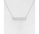 Sparkle by 7K - 925 Sterling Silver Bar Necklace, Decorated with Various Fine Austrian Crystals, Crystal Colors may Vary.