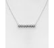 Sparkle by 7K - 925 Sterling Silver Bar Necklace, Decorated with Various Fine Austrian Crystals, Crystal Colors may Vary.