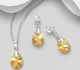 Sparkle by 7K - 925 Sterling Silver Push-Back Earrings and Pendant, Decorated with Various Color Fine Austrian Crystal