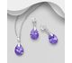 Sparkle by 7K - 925 Sterling Silver Push-Back Earrings and Pendant, Decorated with Various Color Fine Austrian Crystal