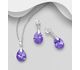 Sparkle by 7K - 925 Sterling Silver Push-Back Earrings and Pendant, Decorated with Various Color Fine Austrian Crystal