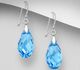 Sparkle by 7K - 925 Sterling Silver Hook Earrings Decorated with Fine Austrian Crystals