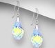 Sparkle by 7K - 925 Sterling Silver Hook Earrings Decorated with Fine Austrian Crystals