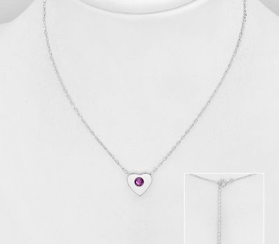 Malın səhifəsinə keç Sparkle by 7K - 925 Sterling Silver Heart Necklace, Decorated with Various Fine Austrian Crystals