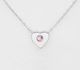 Sparkle by 7K - 925 Sterling Silver Heart Necklace, Decorated with Various Fine Austrian Crystals