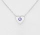 Sparkle by 7K - 925 Sterling Silver Heart Necklace, Decorated with Various Fine Austrian Crystals