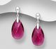 Sparkle by 7K - 925 Sterling Silver Push-Back Earrings Decorated with Fine Austrian Crystals