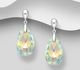 Sparkle by 7K - 925 Sterling Silver Push-Back Earrings Decorated with Fine Austrian Crystals