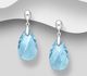 Sparkle by 7K - 925 Sterling Silver Push-Back Earrings Decorated with Fine Austrian Crystals